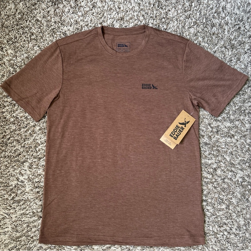 Eddie Bauer Men's Heather Brown Short Sleeve Crew Tee